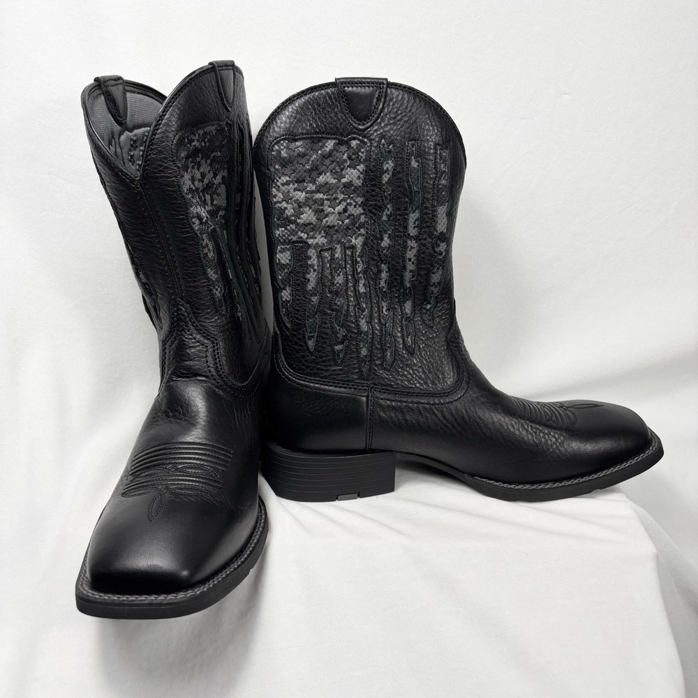 Ariat Men's Sport My Country VentTEK Black Western Boots size 9.5 D